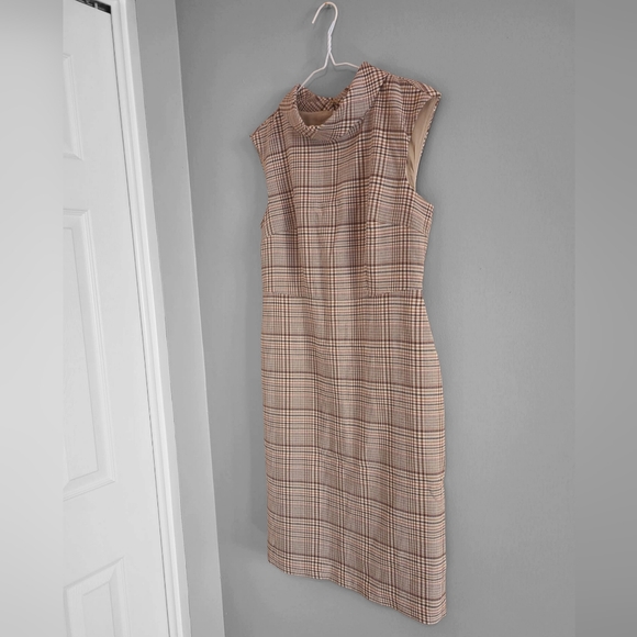 NWOT Ann Taylor Factory Cream Plaid Dress 🌷🌴 - Picture 1 of 13